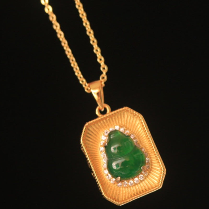 Natural Jadeite Gourd Pendant