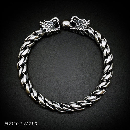 Braided Sterling Silver Men's Bracelet - jewelry - weilin.com