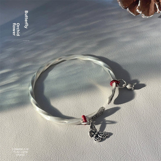 Butterfly Bell Sterling Silver Bracelet - jewelry - weilin.com