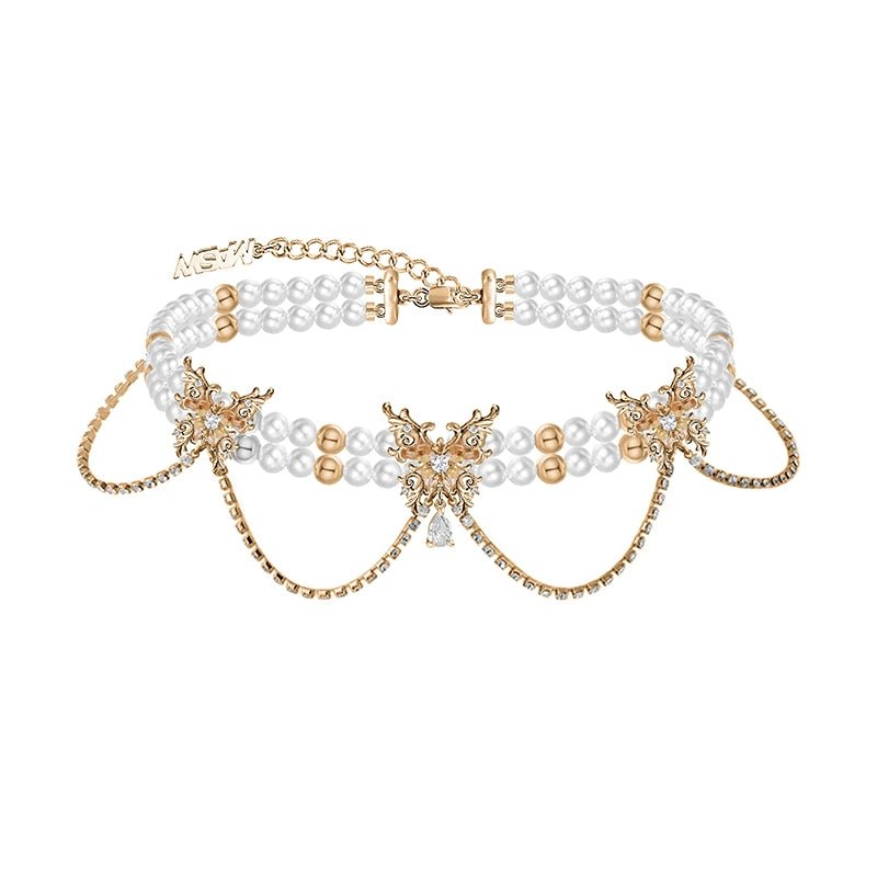 Butterfly dance highlight pearl butterfly necklace - jewelry - weilin.com
