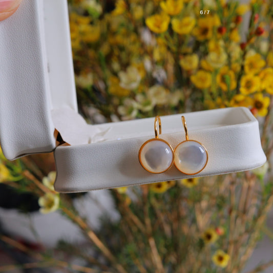 Natural White Mother of Pearl High Heel Earrings