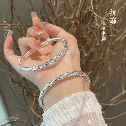 China twisted hemp sterling silver bracelet - jewelry - weilin.com
