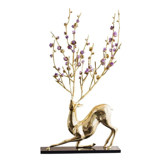 Chinese natural crystal lucky deer blossom sika deer decorative ornaments - jewelry - weilin.com