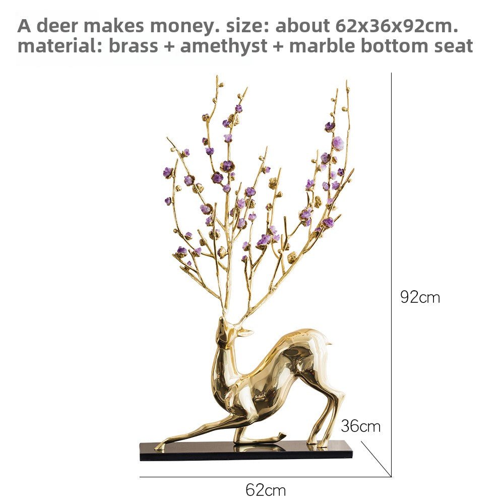 Chinese natural crystal lucky deer blossom sika deer decorative ornaments - jewelry - weilin.com