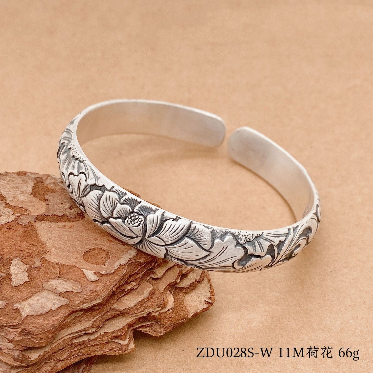 Chinese relief carp sterling silver bracelet - jewelry - weilin.com