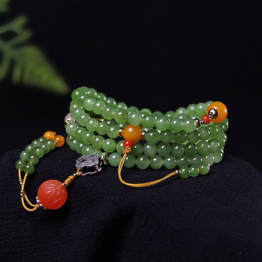 Chinese style natural jasper necklace bracelet - jewelry - weilin.com
