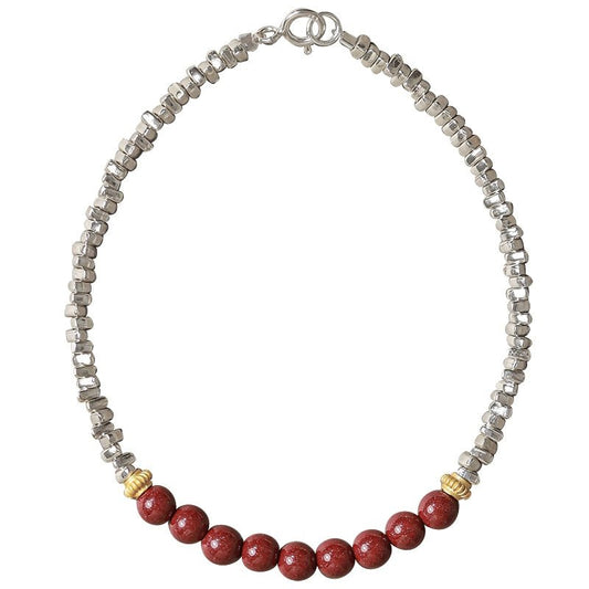 Chinese style purple gold sand cinnabar broken silver several taels of emperor sand bracelet female model - jewelry - weilin.com