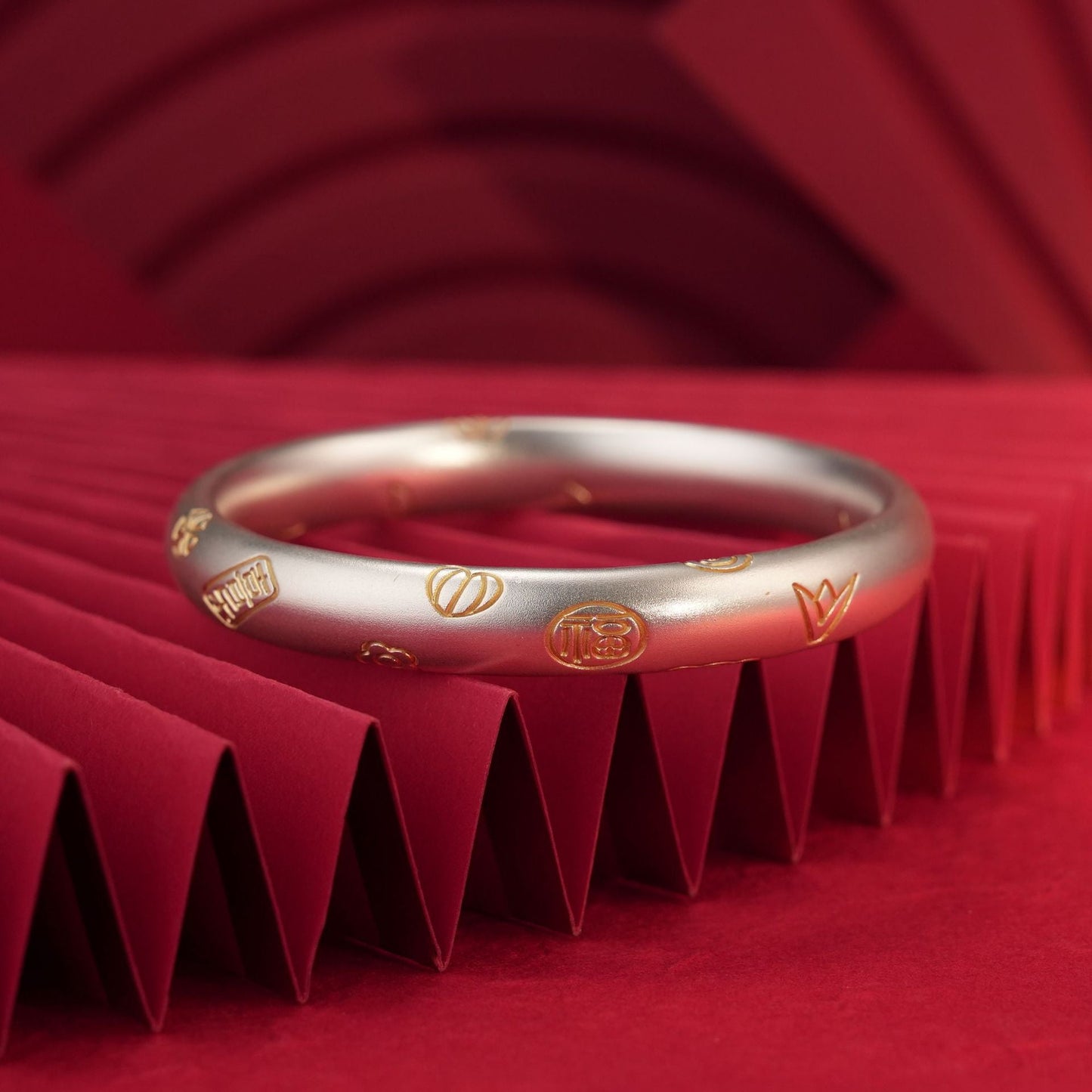 Chinese style retro pattern joy sterling silver bracelet - jewelry - weilin.com