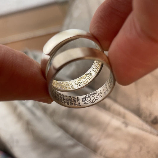 Chinese style scripture sterling silver ring - jewelry - weilin.com