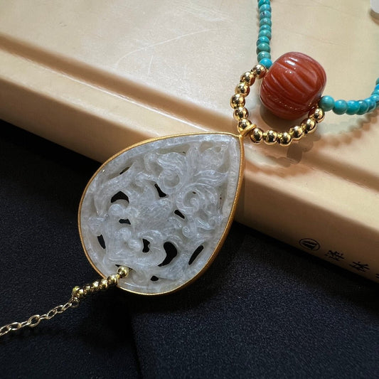 Chinese style turquoise necklace - jewelry - weilin.com