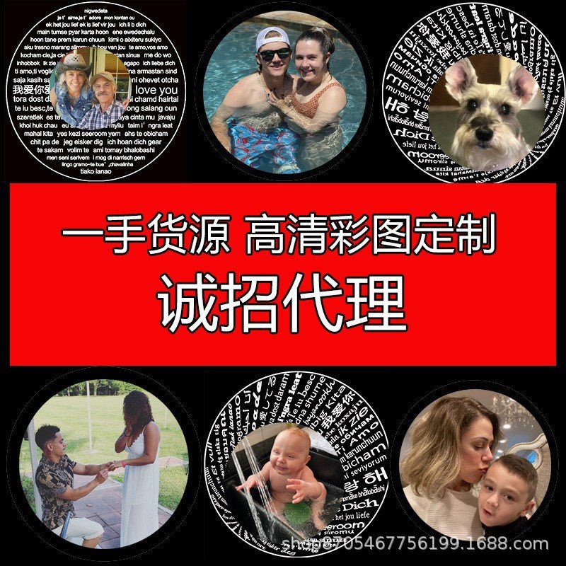 Color photo projection heart engraved braided rope bracelet - jewelry - weilin.com