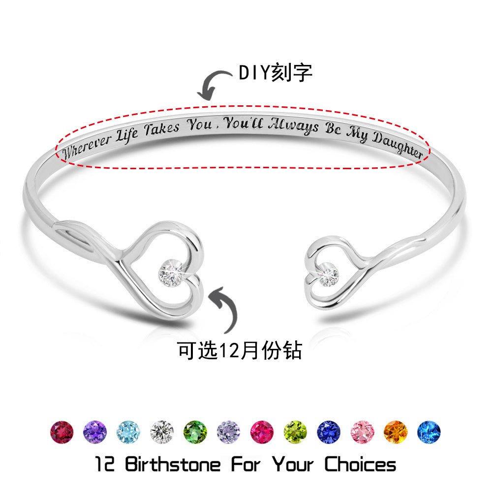 Corrosion engraved heart shape bracelet - jewelry - weilin.com