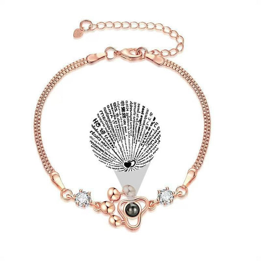 Dog paw print projection photo bracelet - jewelry - weilin.com