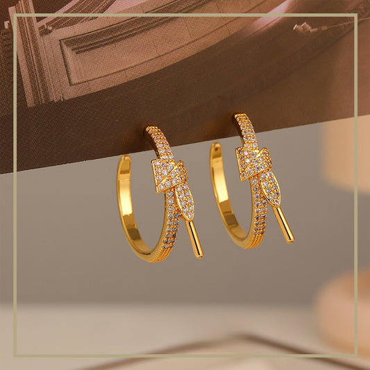 Noble Retro Bow Zircon Earrings - jewelryweilin