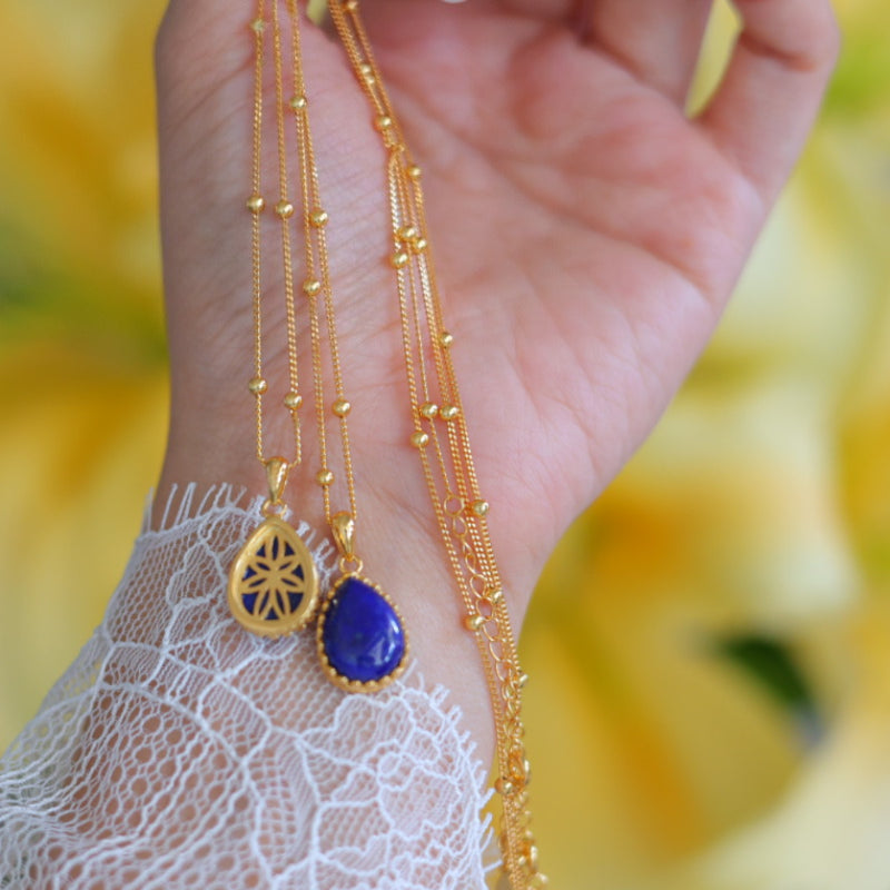 Natural Lapis Lazuli Teardrop Pendant