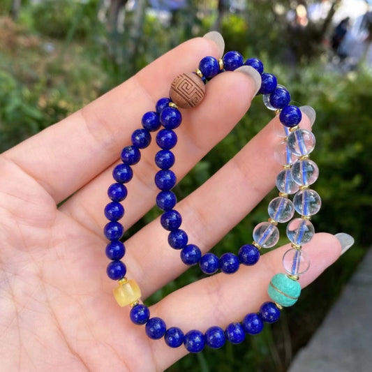 Natural Lapis Lazuli Double-Wrap Bracelet