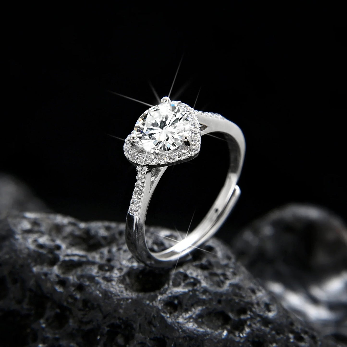 Elegant Heart Cubic Zirconia Ring - jewelry - weilin.com