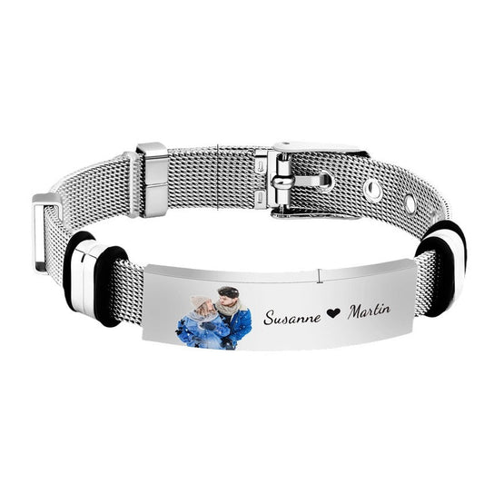 Engraved woven men's bracelet - jewelry - weilin.com