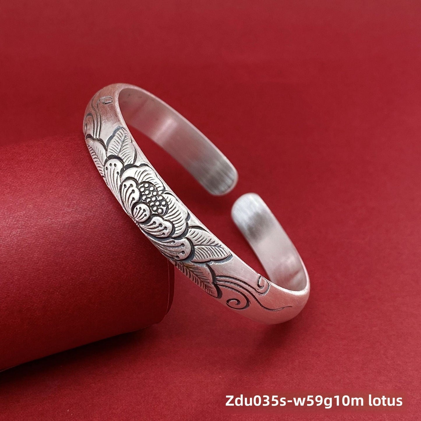 Ethnic style lotus sterling silver bracelet - jewelry - weilin.com