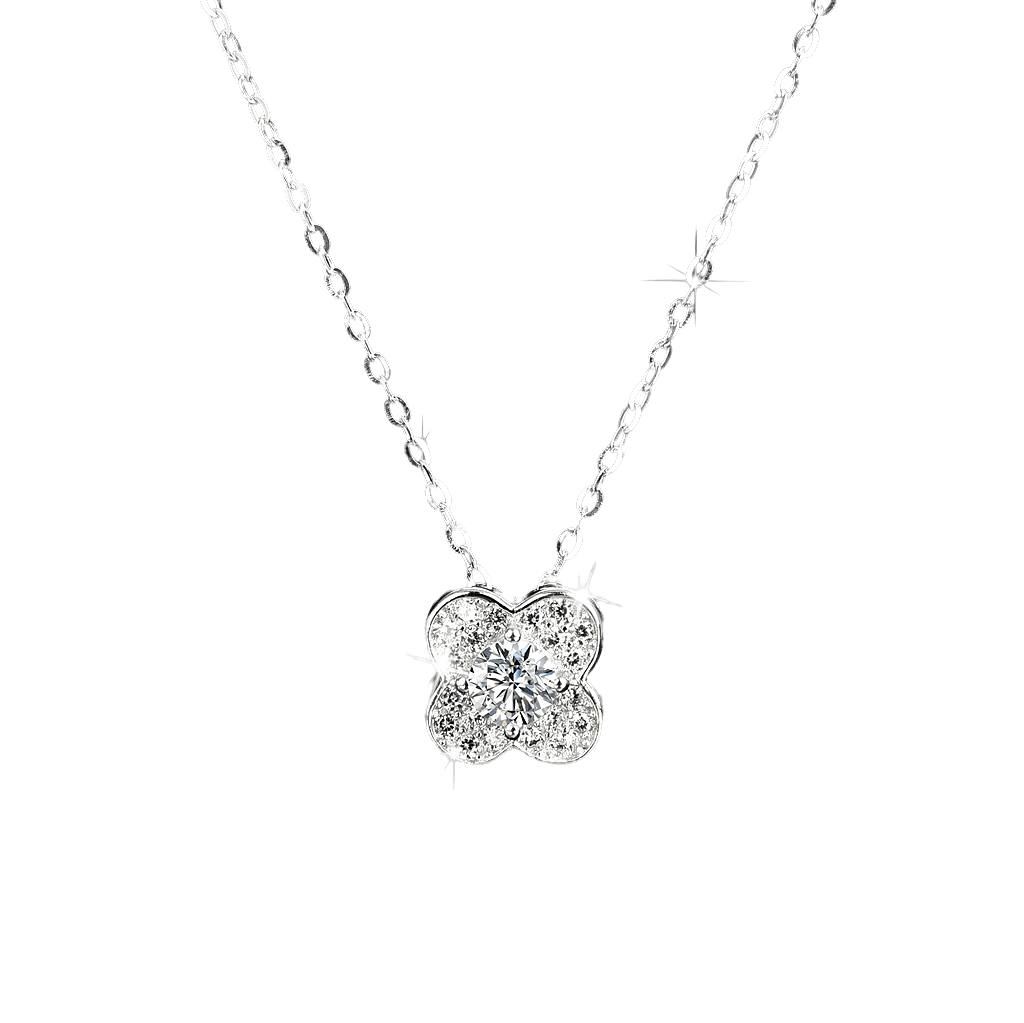 Exquisite and fashionable lucky four - leaf grass pendant necklace - jewelry - weilin.com