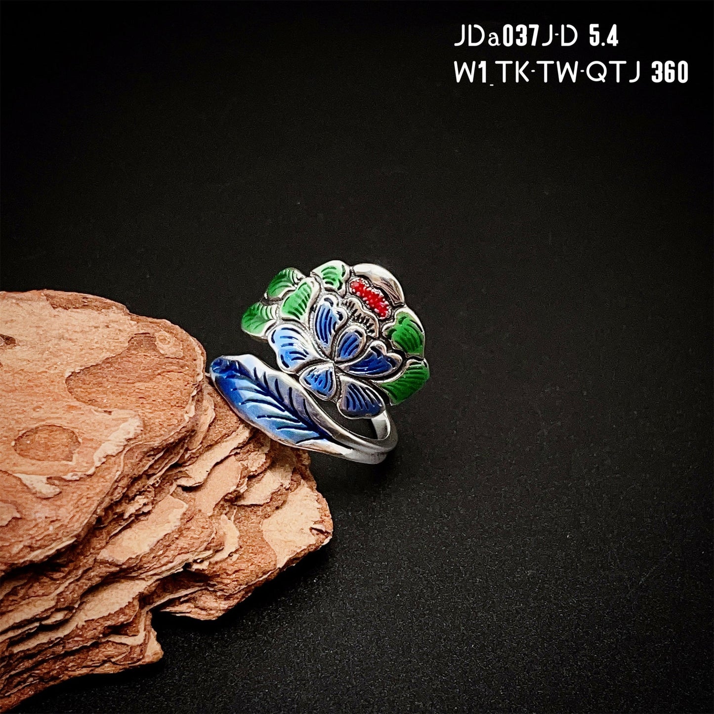 Fashion Peony Sterling Silver Ring - jewelry - weilin.com