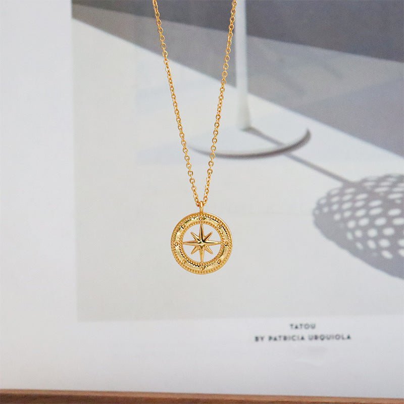 Fashionable and popular personality retro eight - pointed star necklace - jewelry - weilin.com