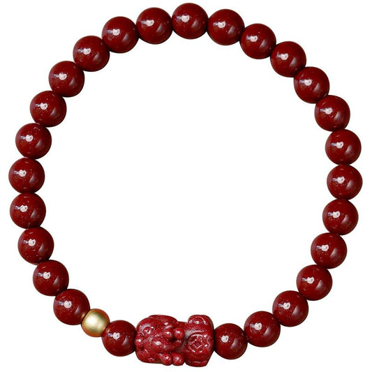Fashionable New Chinese Style Cinnabar Purple Gold Pixiu Bracelet - jewelry - weilin.com