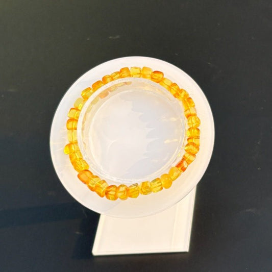 Golden amber square bracelet - jewelry - weilin.com
