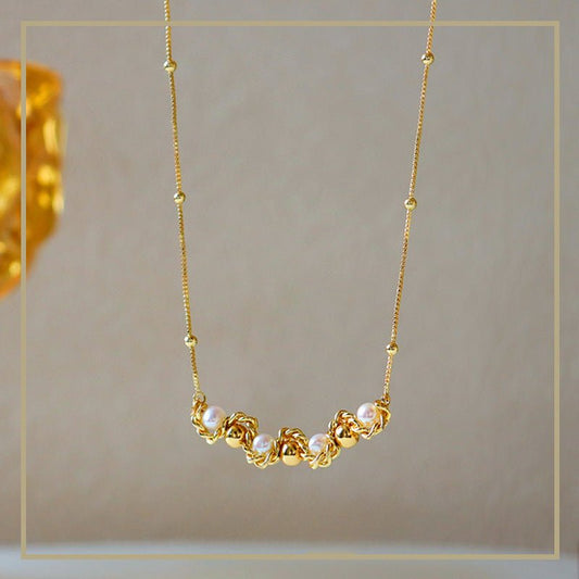 High - grade retro freshwater pearl twist necklace - jewelry - weilin.com