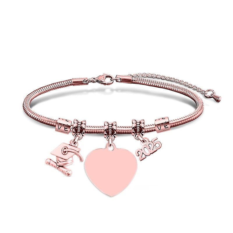 Laser Engraved Brand Pendant Bracelet - jewelry - weilin.com