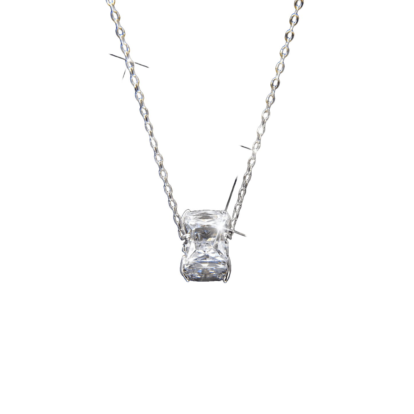 Luxury and Noble Square Zirconia Pendant Necklace - jewelry - weilin.com