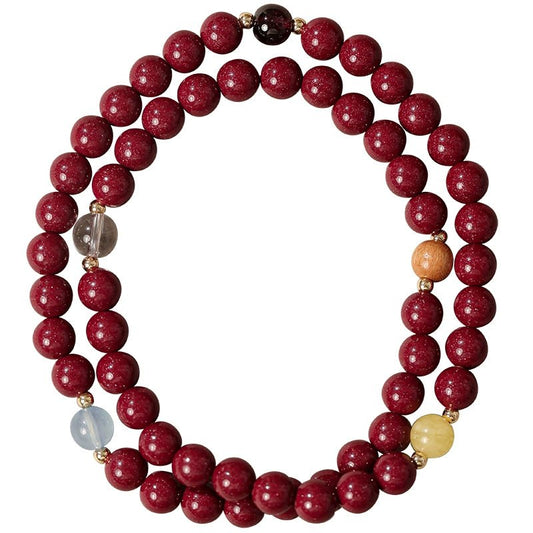 New Chinese style cinnabar purple gold sand five elements multi - treasure bracelet - jewelry - weilin.com