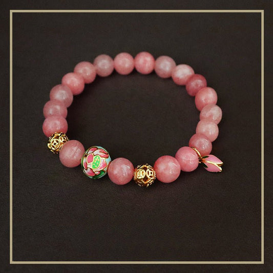 New Chinese style colorful flower beaded bracelet for women - jewelry - weilin.com