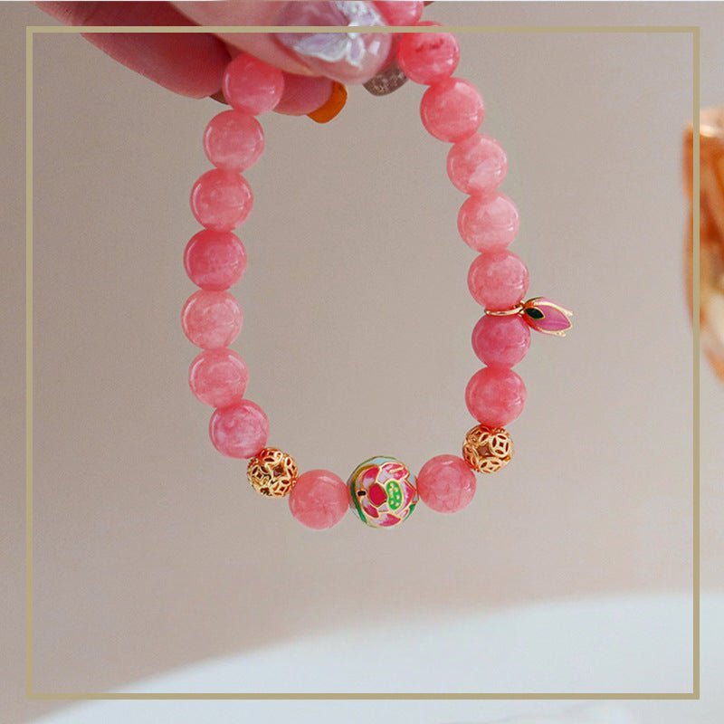 New Chinese style colorful flower beaded bracelet for women - jewelry - weilin.com