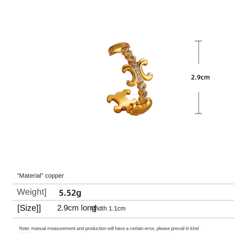 Noble retro heart zircon earrings - jewelry - weilin.com