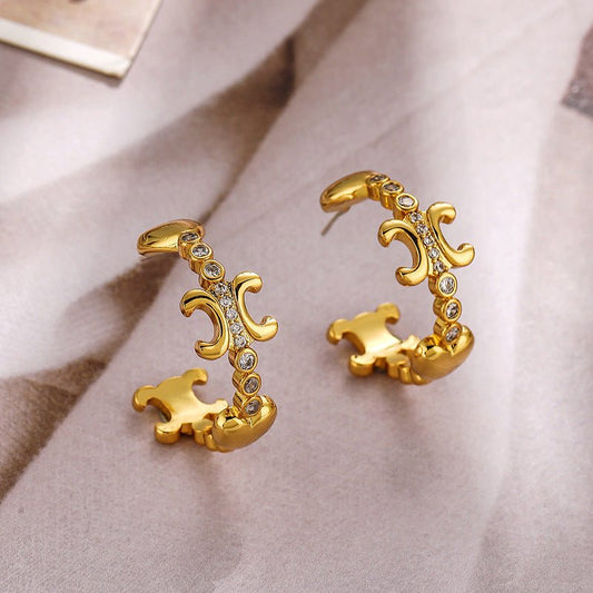 Noble retro heart zircon earrings - jewelry - weilin.com