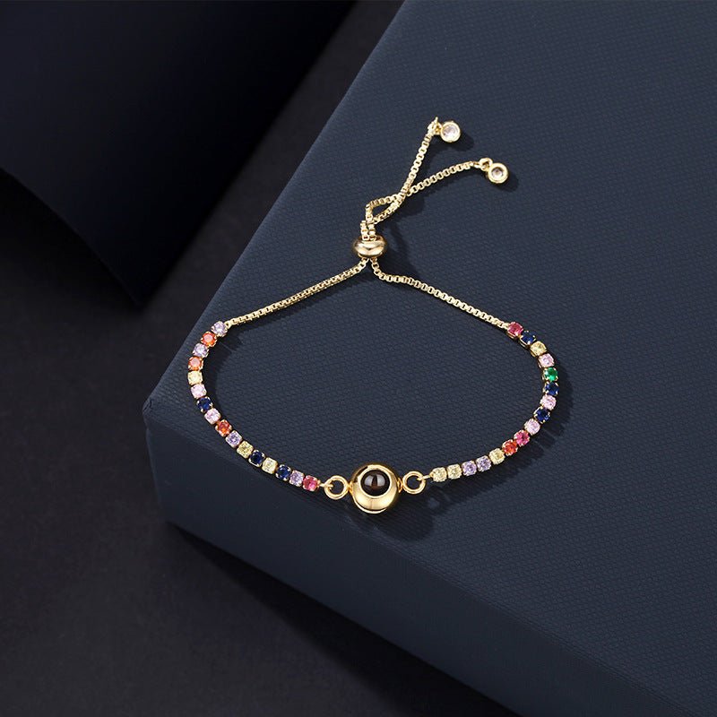 Photo Projection Colored Moissanite Bracelet - jewelry - weilin.com
