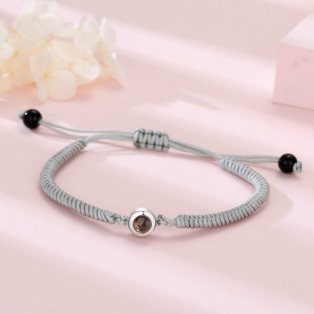 Photo projection colorful couple braided bracelet - jewelry - weilin.com