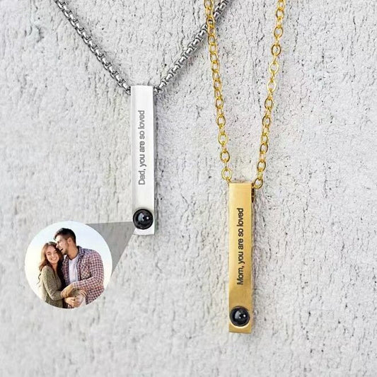 Photo Projection Cube Column Pendant Necklace - jewelry - weilin.com