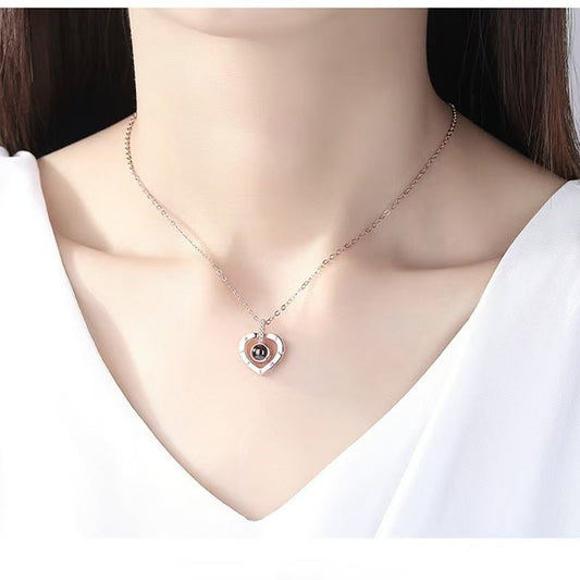 Photo projection Roman numeral necklace - jewelry - weilin.com