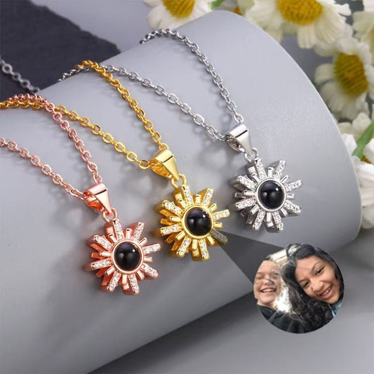 Photo Projection Snowflake Necklace - jewelry - weilin.com