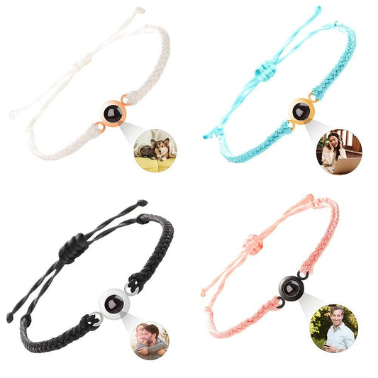 Photo projection woven couple's bracelet - jewelry - weilin.com