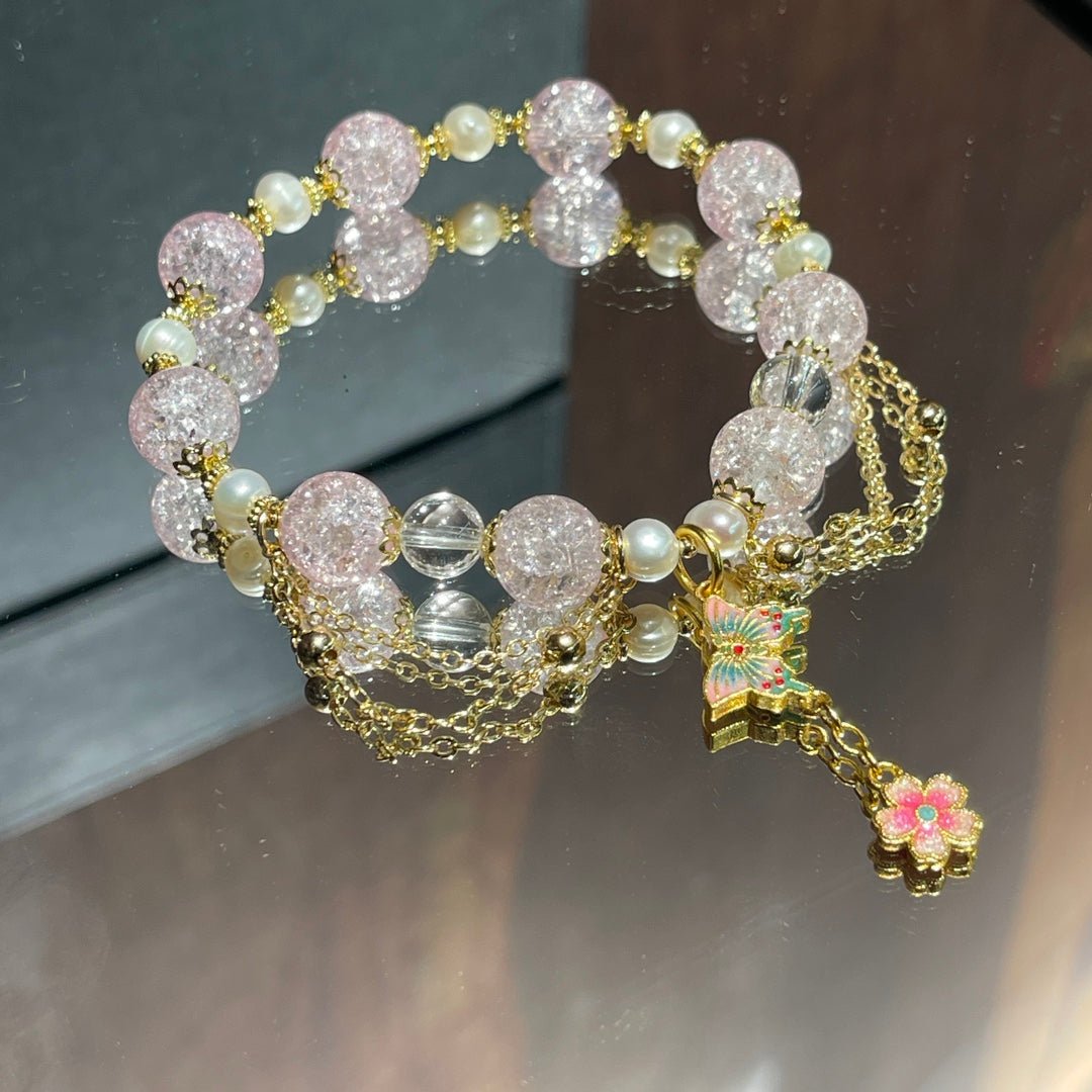 Pink glass bracelet - jewelry - weilin.com