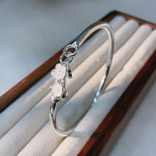 Plum Blossom Polished Bell Bracelet - jewelry - weilin.com