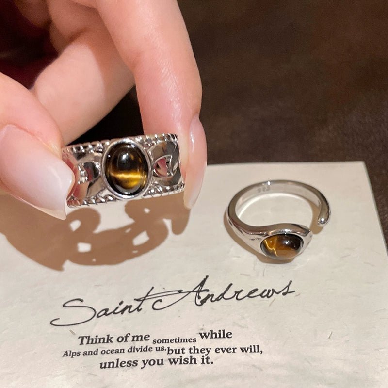 设计感虎眼石叠戴戒指 - jewelry - weilin.com