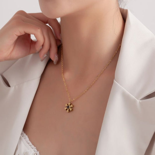 Projection Photo Snowflake Necklace - jewelry - weilin.com