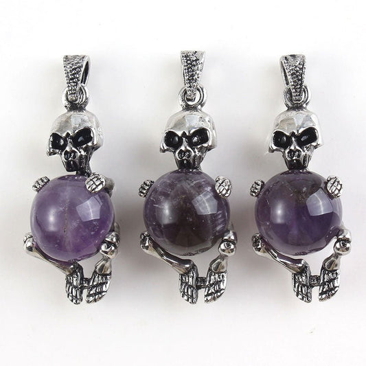 Round Bead Skull Pendant - jewelry - weilin.com