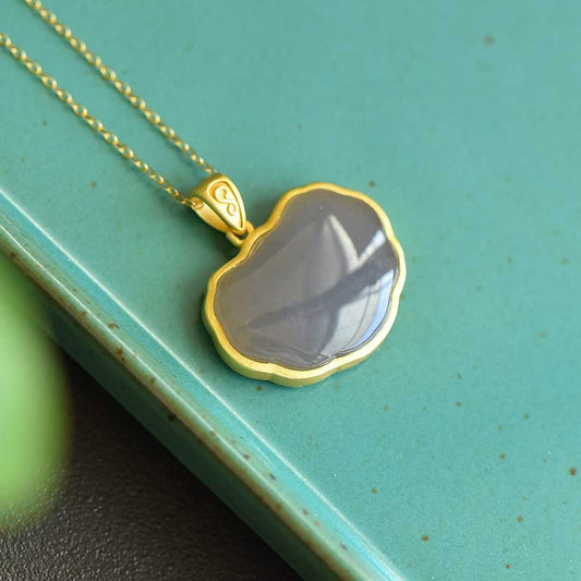 S925 Silver Inlaid Hetian Nephrite "Locket" Pendant - jewelry - weilin.com
