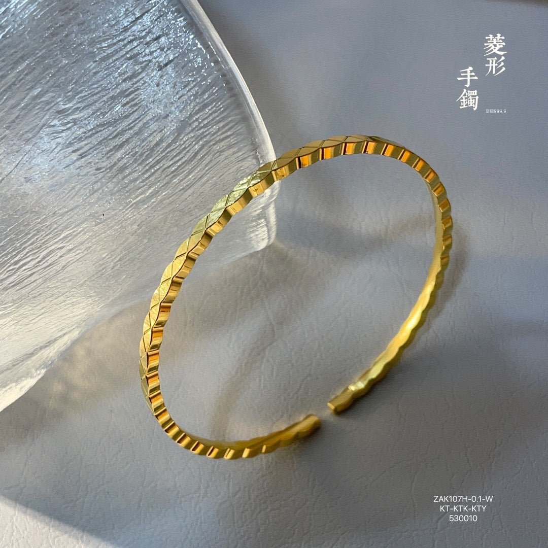 Square round long diamond sterling silver bracelet - jewelry - weilin.com