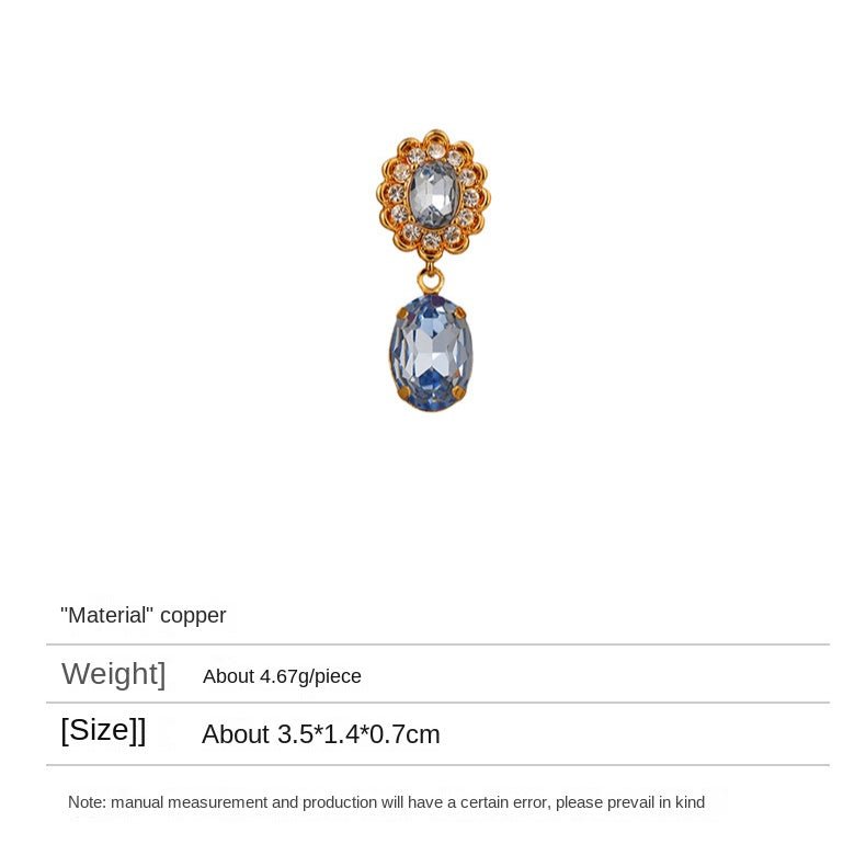 Temperament retro exquisite zircon water drop flower earrings - jewelry - weilin.com